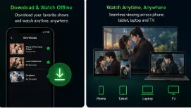 iQIYI video player displaying a drama with subtitle and video quality options