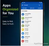 F Droid categories screen showing Android apps for communication, games, internet, and multimedia